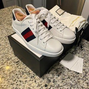 Gucci Ace Sneakers (Red and Blue) UK 8